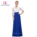 GK Sexy Occident Women&#39;s Half Sleeve Lace Splicing High Split Long Dress CL009717-2